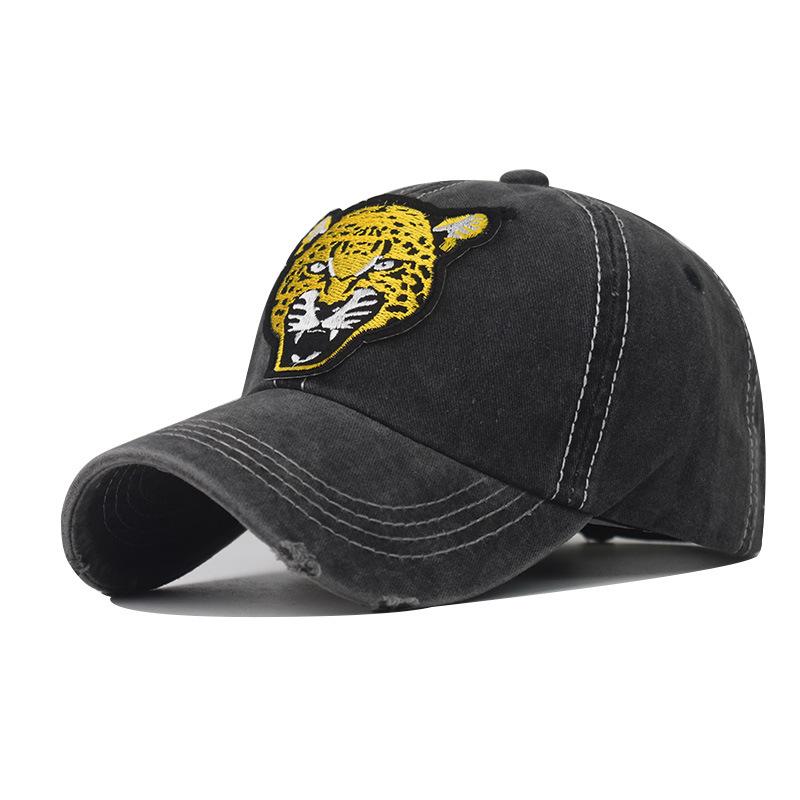 New outdoor trendy embroidered cheetah baseball cap men and women plaid cap fashion hat