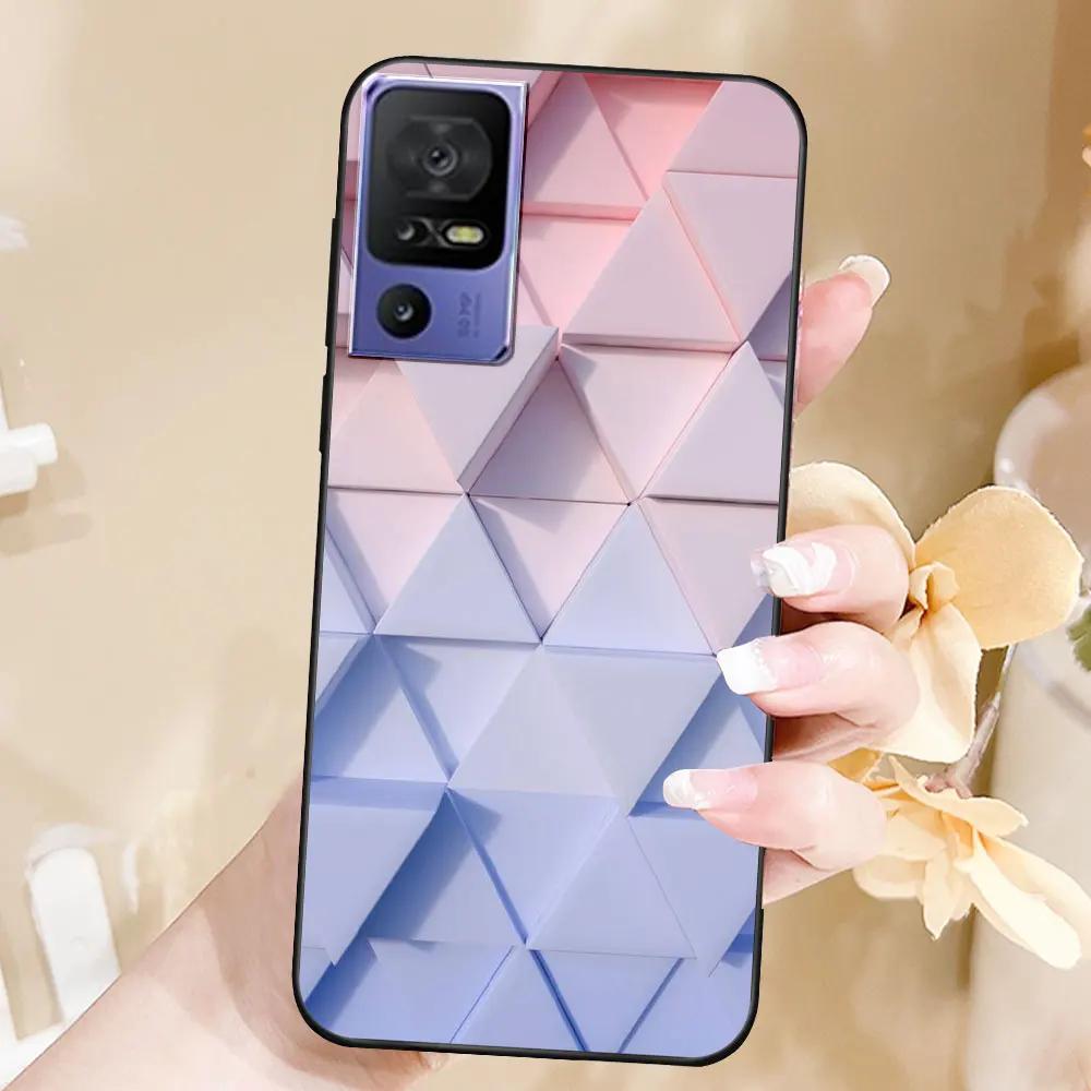 Case For TCL 40 SE Coque TPU Soft Silicone Fashion Phone Funda For TCL 40 SE Back Cover Floral Case Luxury Capa Marble Bumper