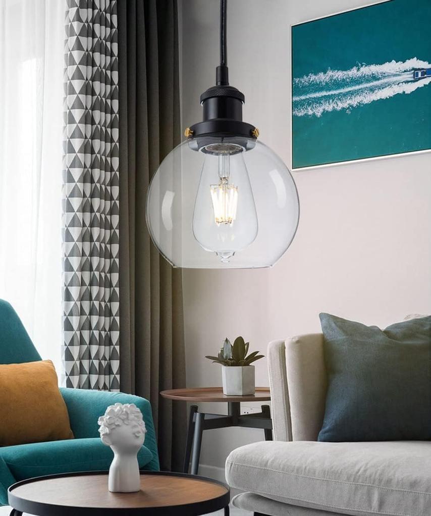 TAOXIAOLU Pendant Light Glass and Glass Hanging Light Lighting Fixture Hanging Ceiling Light Lampshade Scandinavian Retro Modern Light Decorative Lamp