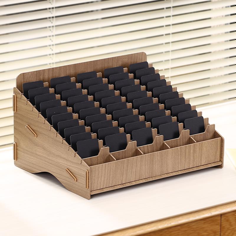 Большая многосекционная коробка для хранения визиток для рабочего стола и отелей