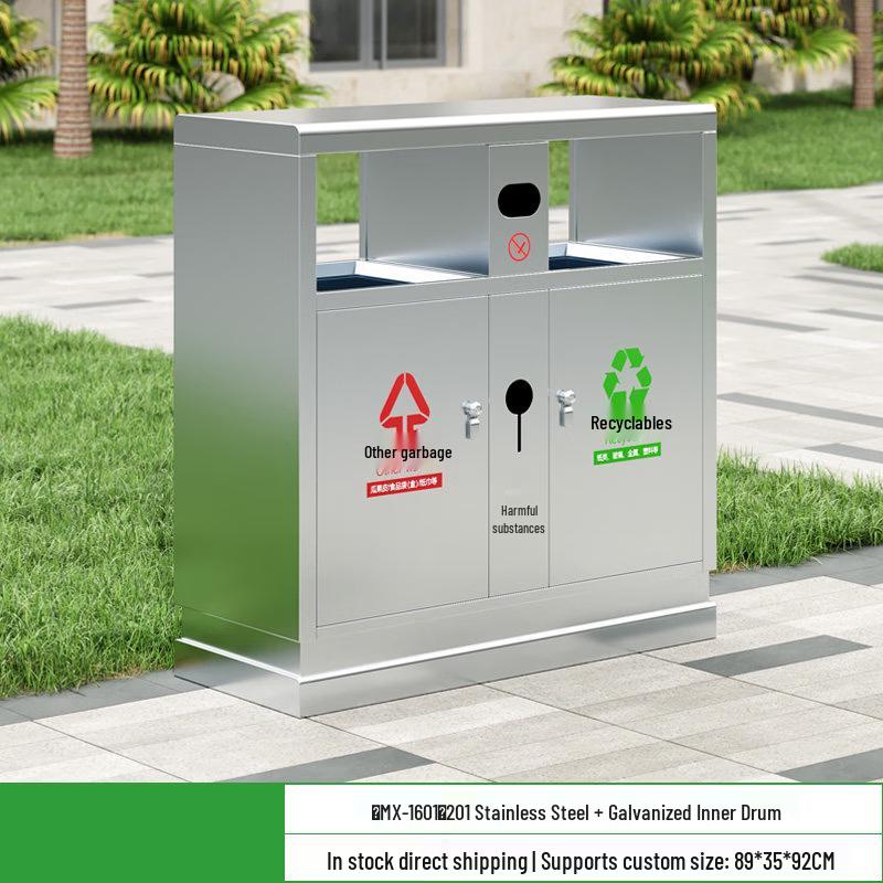 Outdoor Stainless Steel Waste Bin