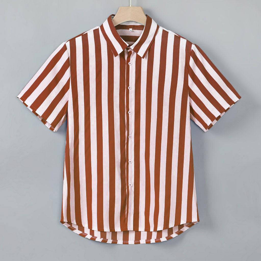 

Мужские мешковатые пляжные гавайские футболки с короткими рукавами и пуговицами в стиле ретро, ​​топы, блузки L кофейный