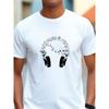 Music Headphone Graphic Men's T-Shirt Cotton Blend Regular Fit Casual Summer Tee