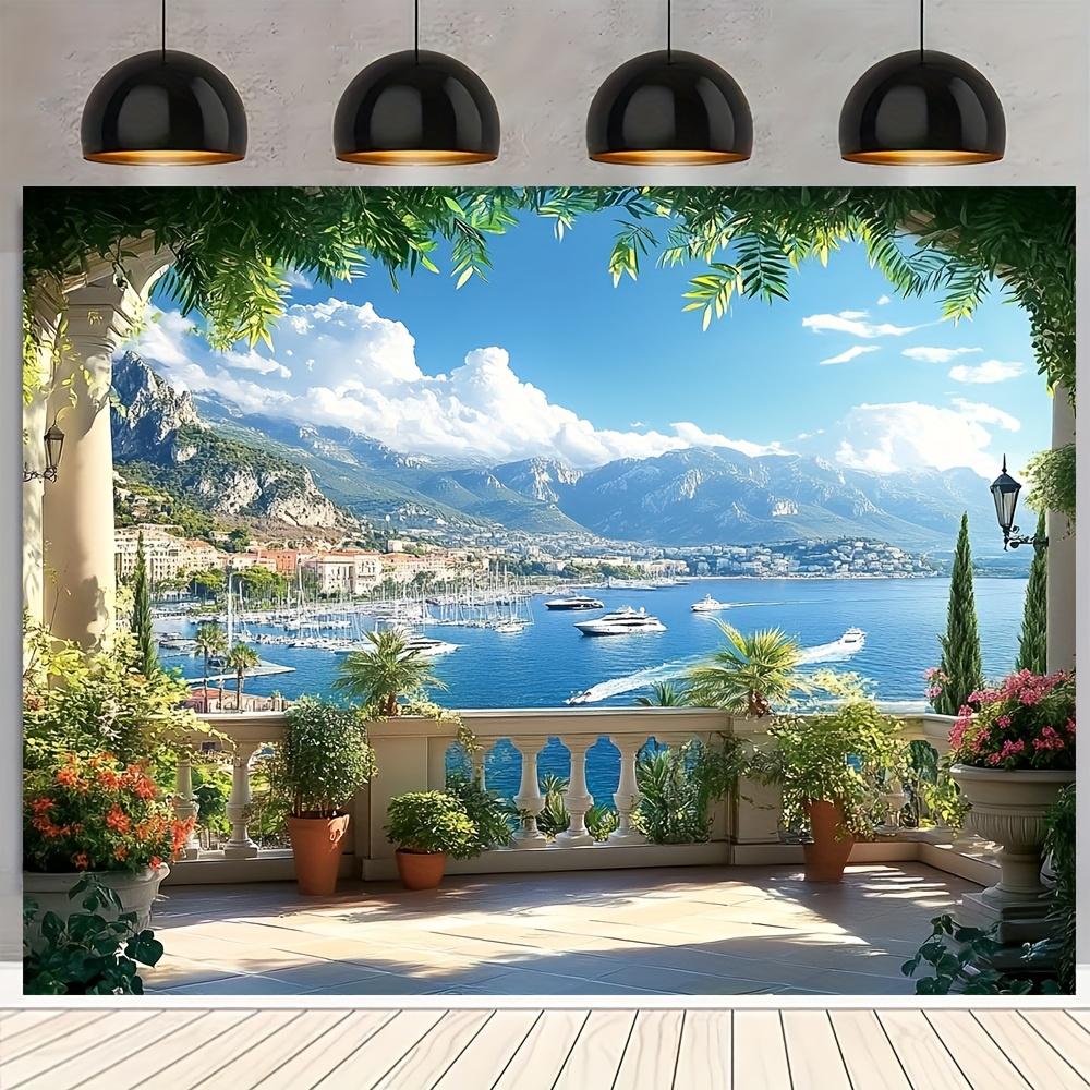 1 piece, spring-themed garden backdrop, elegant spring and summer garden, suitable for party decoration and outdoor decoration.