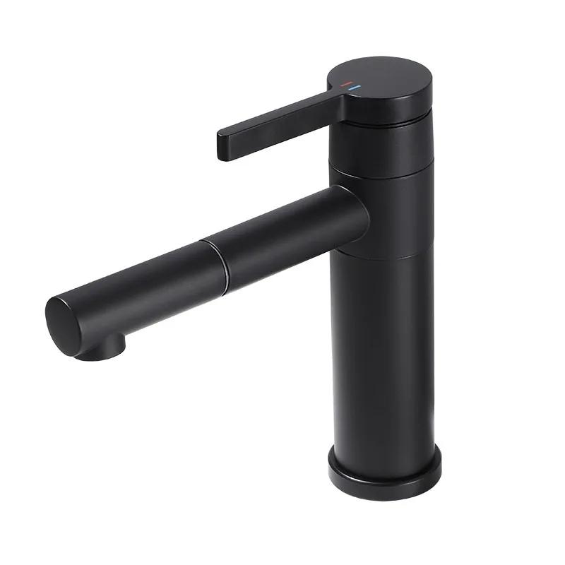 Minimalist Slim Faucet Hot and Cold Water Faucet Basin Mixer Tap Bathroom Faucet Hot and Cold Black Color Bags Bathroom Sink