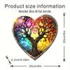 2D Flat Heart-Shaped Tree Acrylic Stained Glass Style Decoration Sign, Suitable for Wall Decoration, Porch, Room, Villa, Accents Home, Hallway, or Wor