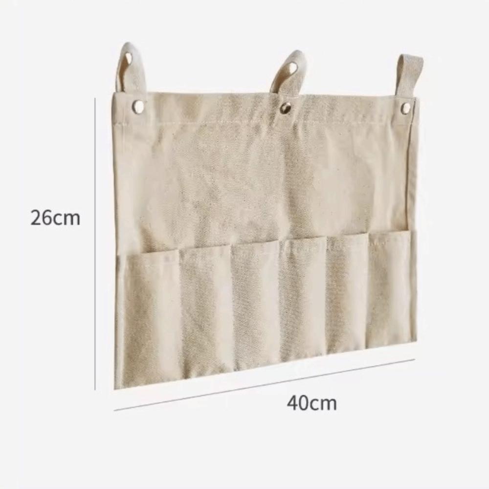 Foldable Wall Mounted Fabric Storage Bag Multi-Pocket Large Capacity Wall Mounted Bag Cotton Hanging Storage Bag Dormitory