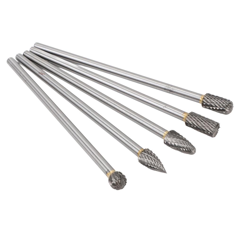 5pcs   Tool Carbide Burr Set 150mm Double Grain   Handle Alloy Impeller Polishing Tool for Chamfering Grinding Engraving