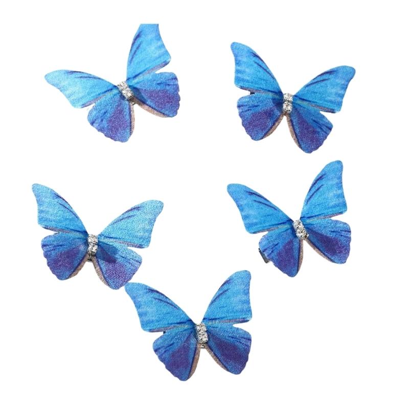 

5PCS Fabric Butterfly Hair Clip 2000s Hairpin For Themed Event Birthdays Weddings And Casual Wear Women Girl Hair Decors