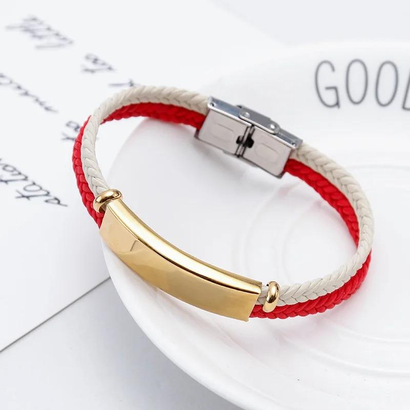 Punk Luxury Custom Name Rope Bracelet Men Adjust Handmade Layer Women Rope Id Bracelets Jewelry Valentines Gift