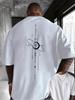 Dual Front Back Lunar Planet Print T Shirt Mystic Astrology Streetwear Casual Short Sleeve Top