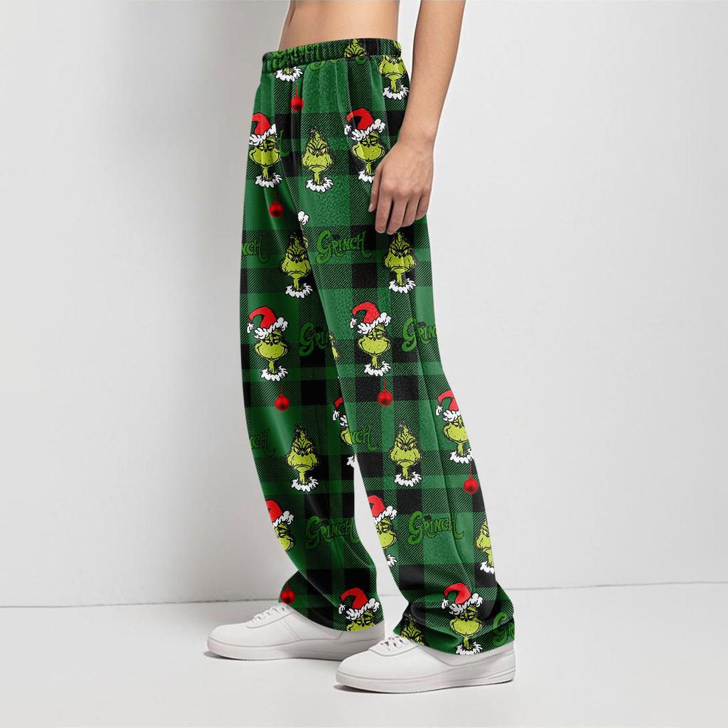 Pyjamasbukser Nattøy Fritidssnor Elastisk midje Bukser Komfortable Rette Yoga Løse Bukser