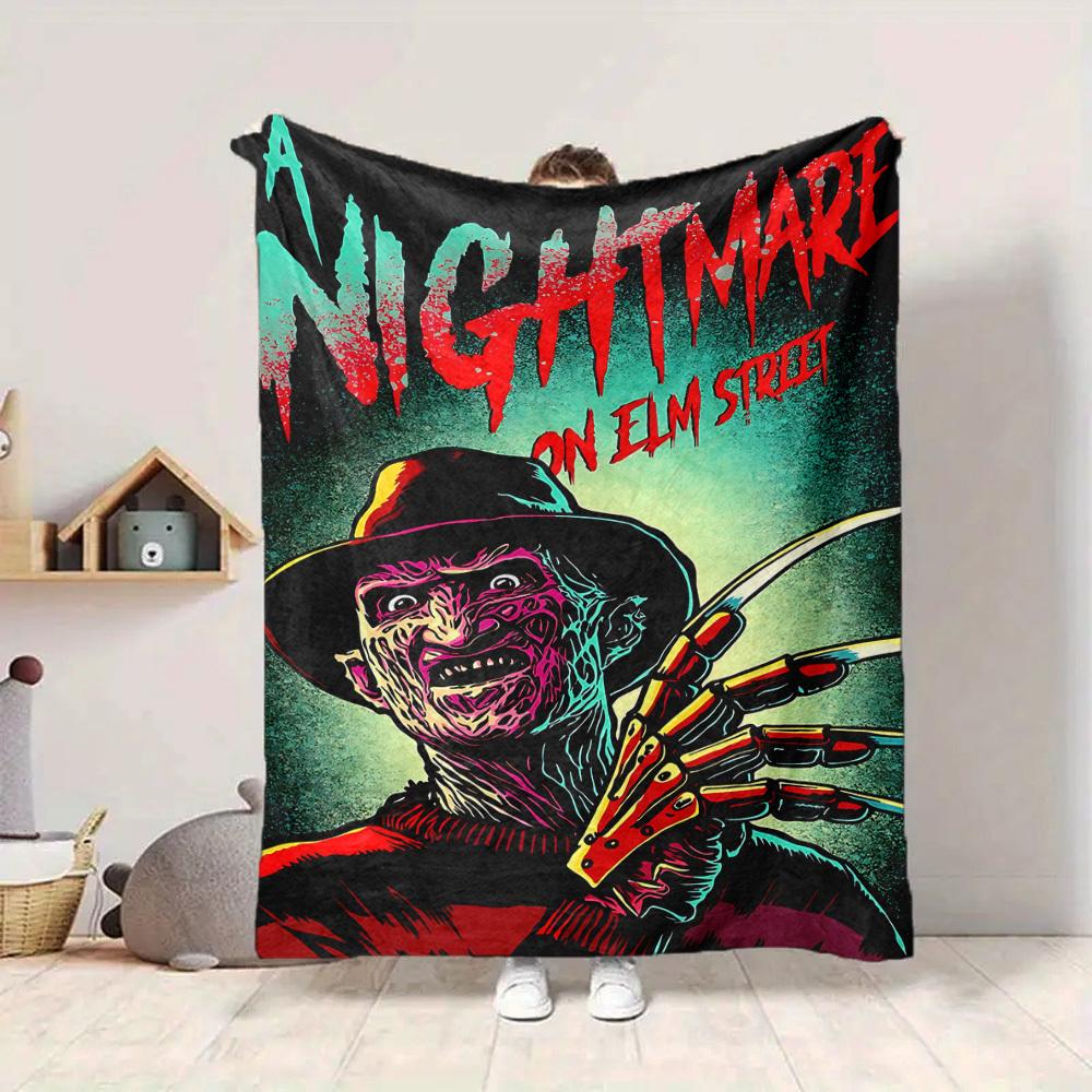 1pc A Nightmare on Elm Street Flannel Throw Blanket - HD Printed Lightweight Soft Warm All-Season Blanket for Sofa, Bed, Travel, Camping 076
