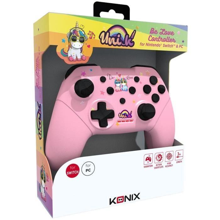 Manette licorne unik be love - konix - switch - rose