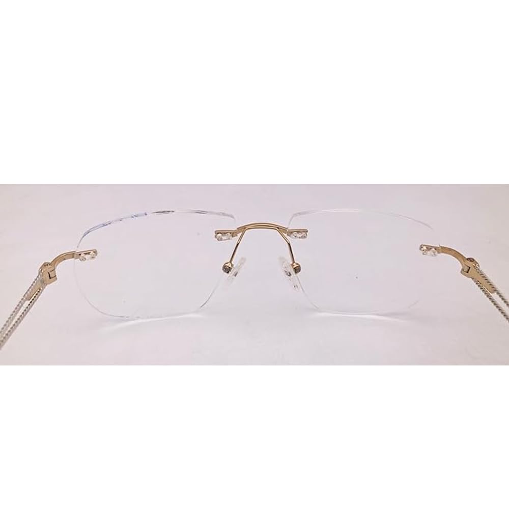 RSINC Randlose Metallrahmen Brille Optische Brille Für Männer Und Frauen Sportlich Gold Schwarz 12757J 09 53-17-138 | IB -11 Blau OC Gold Schwarz C9