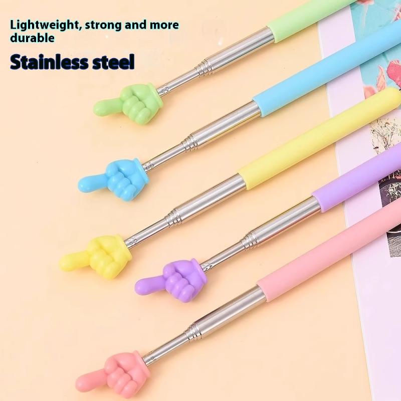 Durable Stainless Steel Teaching Pointer Telescopic Rod Finger Design Teaching Stick Classroom Finger Teachers