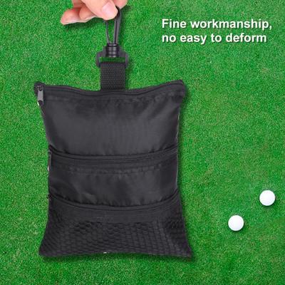 Acessórios para bolas de golfe portáteis Bolsa com zíper preto com vários bolsos Bolsa de mão