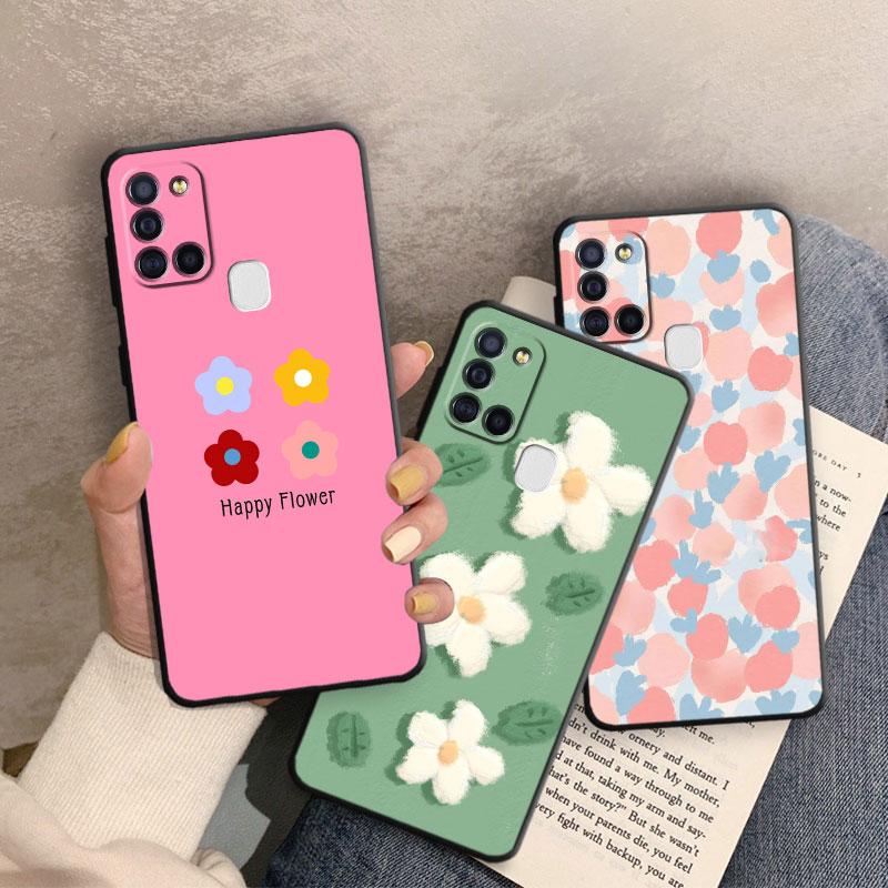 Cartoon Flower Phone Case For Samsung Galaxy M51 M52 M33 M30s M12 M13 M31 M22 M32 5g M23 M21 M31 Prime Matte Silicone Cover