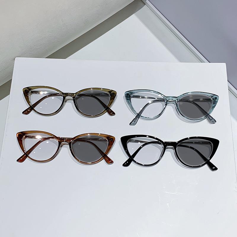 משקפי מיופיה פוטוכרומיים עין החתול לנשים מסגרת קטנה רטרו משקפי ראייה קרובה משנים צבע משקפיים מגיני אור כחול