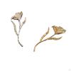 Floral Leaf Brooch Alloy Vintage Flower Pin Oversized Statement Corsage Personalized Chest Accessory