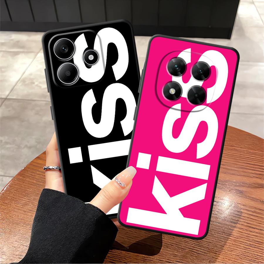 Letters Kiss Case for Xiaomi Redmi Note 14 13 Pro Plus A4 A5 12 11 Pro 12C 13C 12S 10 11S 14C A1 A2 A3 9 8 7 K40 K80 Phone Cover