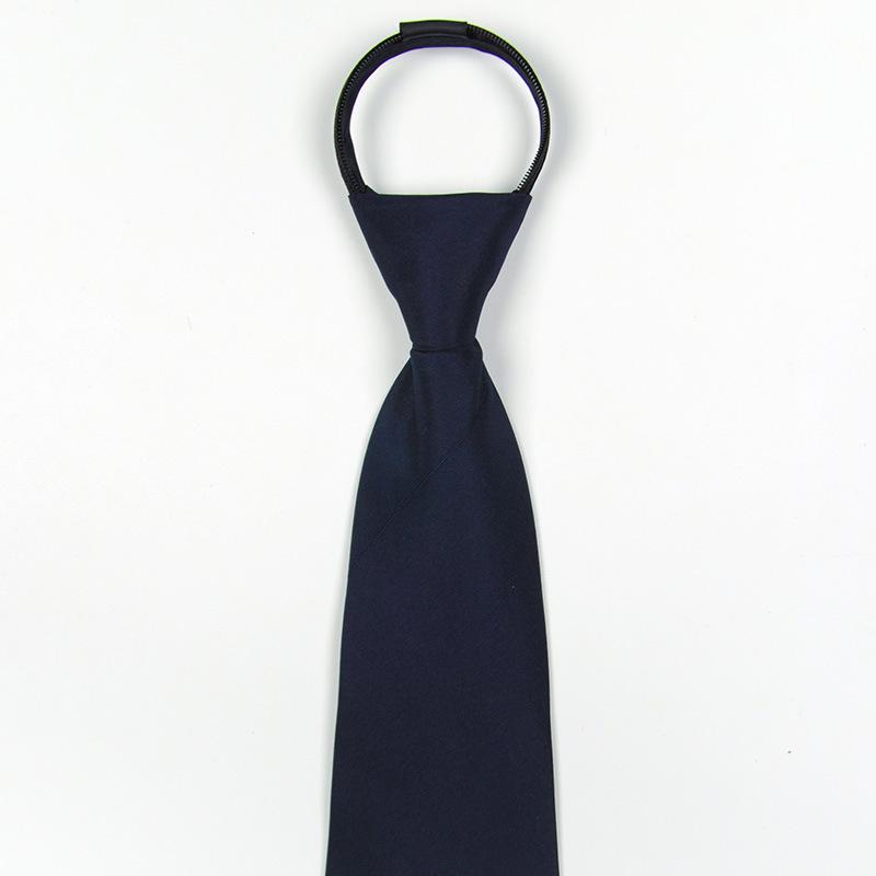 Men's Easy-Pull Zipper Formal Business Suit with High-Quality Blue, Red, and Black 10cm Tie