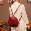 New Small Backpack Easy To Match Multi Purpose Retro Oil Wax Leather Women's Bag Korean Version One Shoulder Crossbody Bag Handbag