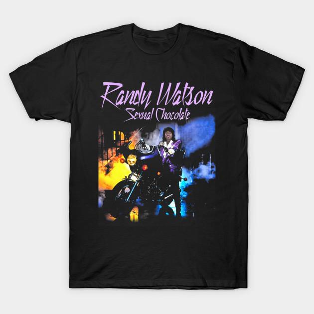 Men Black Print T-shirt Randy Watson - Purple Sexual Chocolate No-Cut Transfer Paper Print Cotton Tshirt 3XL чёрный