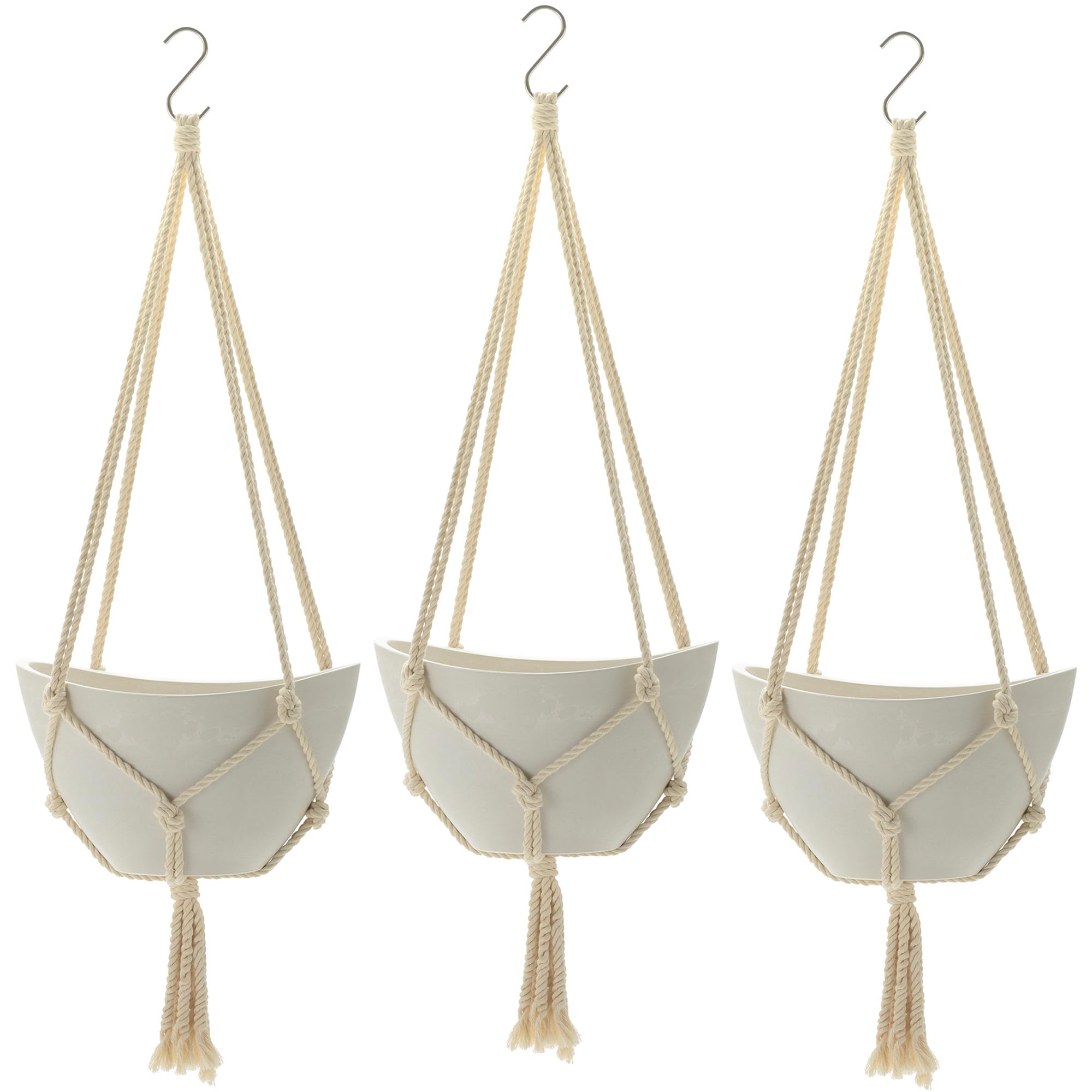 

Richell Botany Hanging Ball Planter, 25-inch, White, Set of 3, for Vegetables, Outdoor Use, Soilless, Plants, Houseplants, Bonsai, 003417