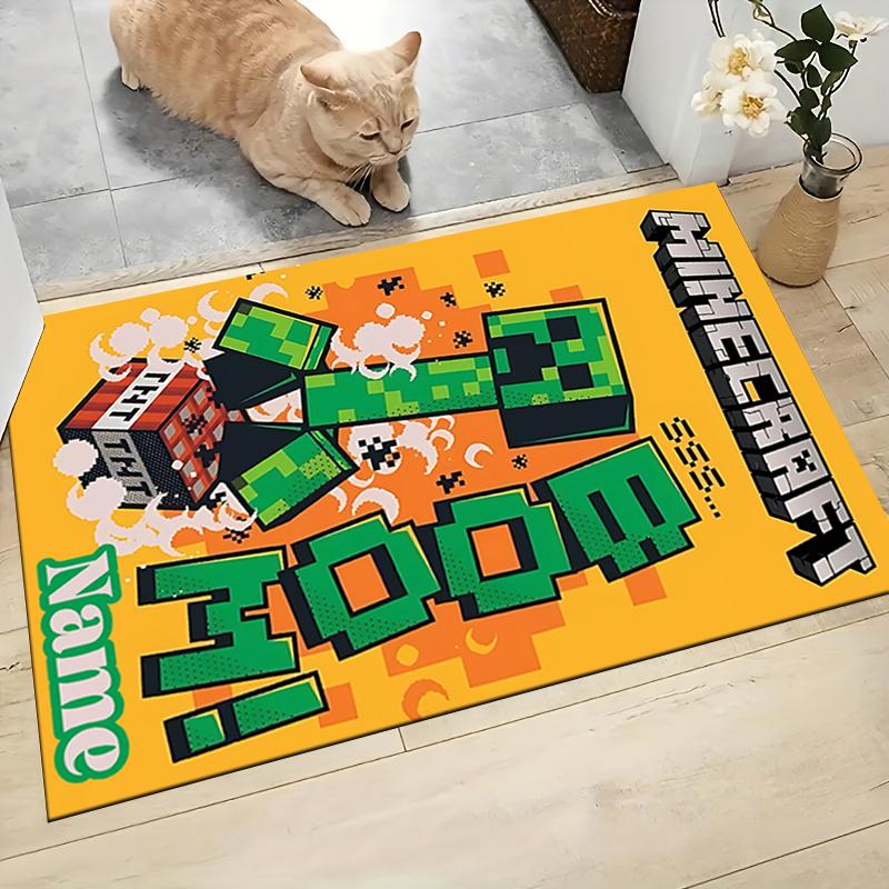 Custom Name Minecraft Adventure Quest Carpet Rug Customizable Soft Washable Anti-Slip Home Living Room Sofa Mats Personalized Rug. 0909408