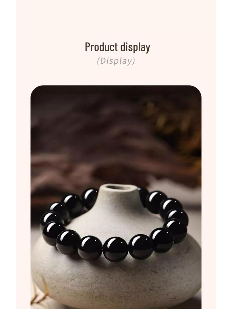 Gold Obsidian Wealth-Attracting Bracelet for Men & Women - Ideal Christmas Gift for Boyfriend