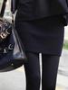 2025 New Style Women's Black High-Waisted Knit Bodycon Midi Skirt - Slim, A-Line, Spicy Girl Autumn/Winter