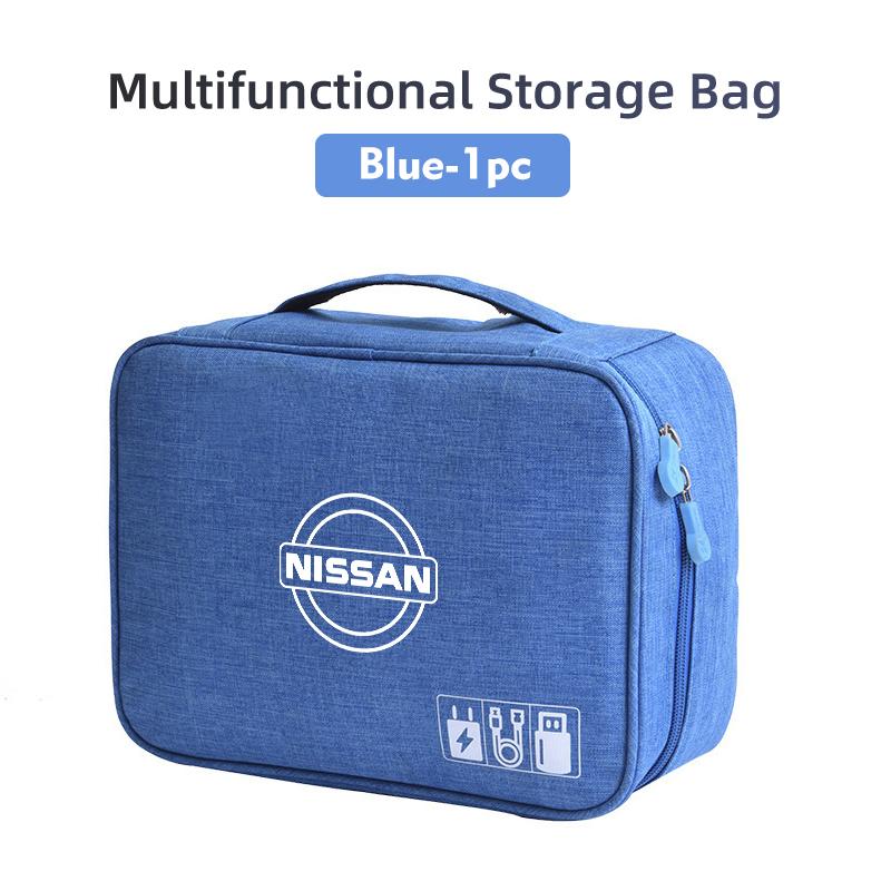 Car Storage Bag Data Cable Organizer Bag Digital Gadgets Case For Nissan Qashqai Juke Sentra Altima Versa Maxima Almera Rogue