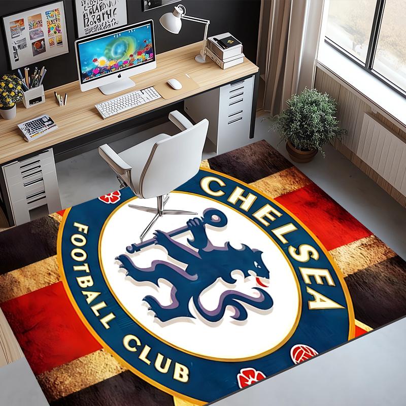 Football Club F.C Pattern Rug, Indoor/Outdoor Mat, for Picnic, Gameroom, Bedroom, Office, Living Room, Home Decor Carpet, Birthday Gift