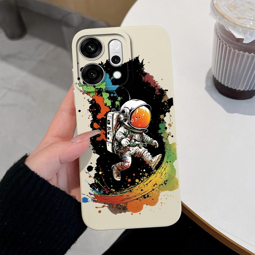 For Oppo Reno14 Pro 14F A5 A5X K13 Phone Cases Table Cartoon Cat Pattern Phone Case Camera Protection Shockproof Silicone Covers For Oppo Bumper Shell