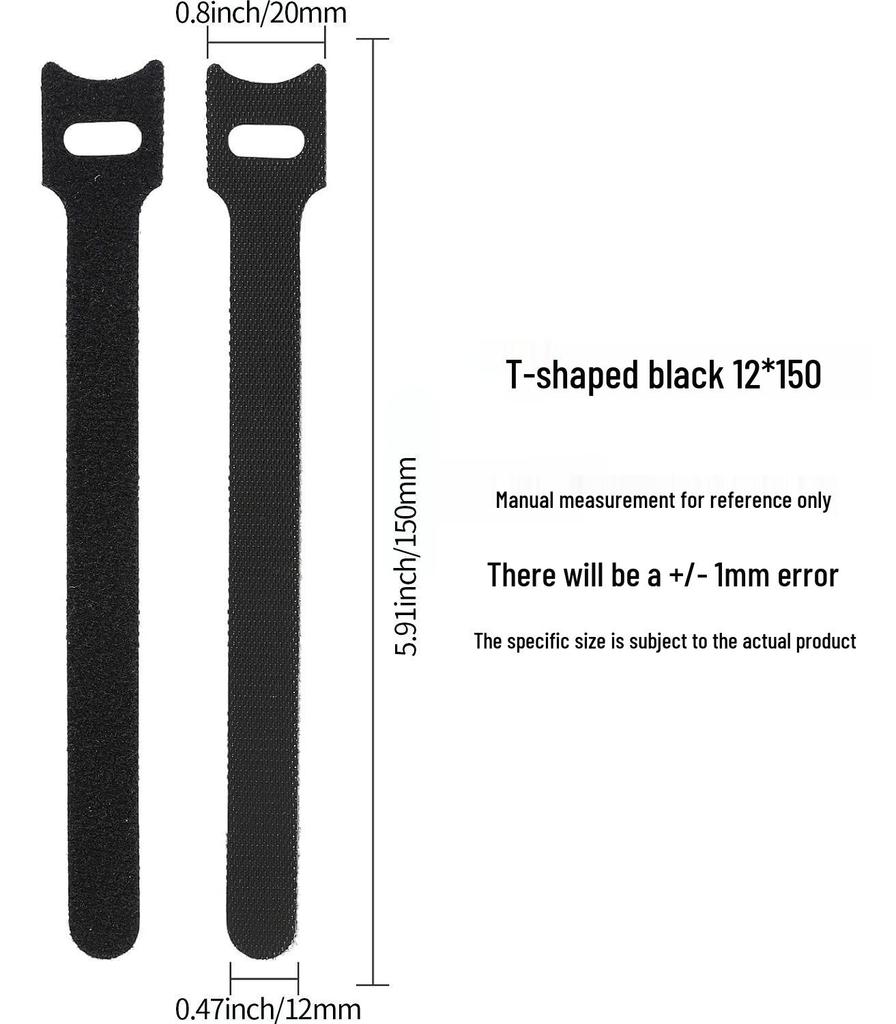 Nylon T-Type Self-Adhesive Hook and Loop Cable Ties