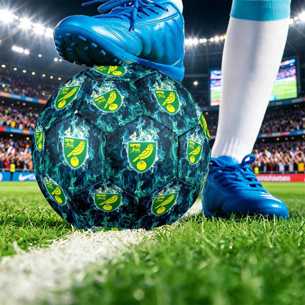 Norwich City FootballPrinted Size 5 Soccer Bball, Anti Slip Adult Match Football Souvenir for Football Fans