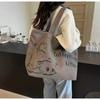 Fashion Cute Cat Tote Bag Large Capaci Canvas Shoulder Bag Casual Commuting Bag Women's Handbag Student
