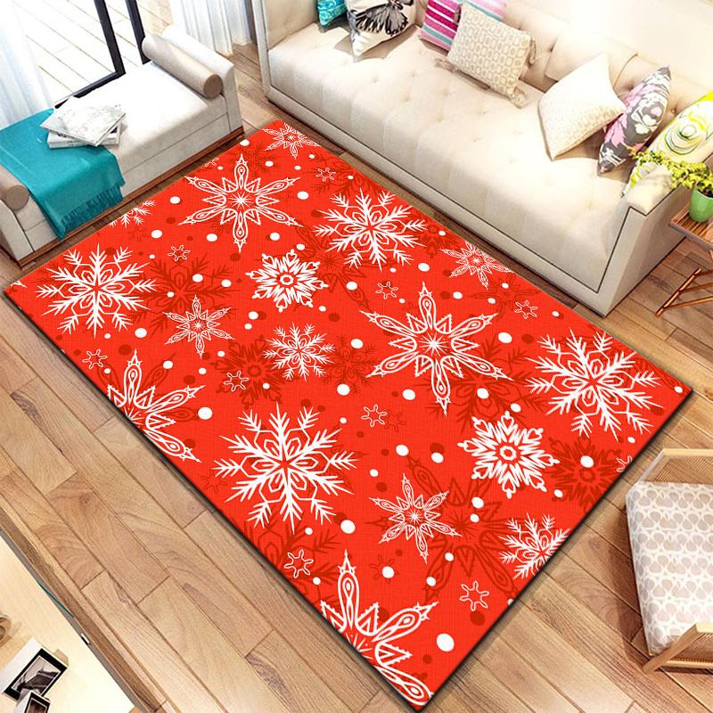 Art Snow Christmas HD-bedruckter großer Teppich, Teppich für Wohnzimmer, Schlafzimmer, Sofa, Dekoration, rutschfeste Fußmatten