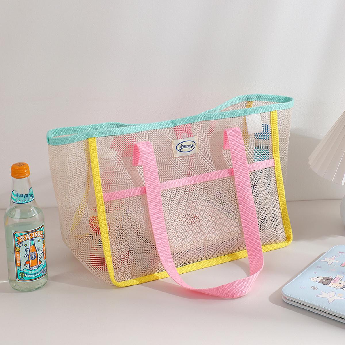 

Women s Mesh One-Shoulder Bag: Large Capacity Travel Tote for Camping, Beach, and Snacks