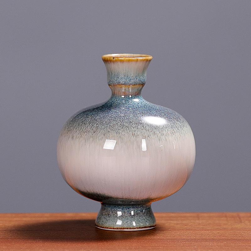 Modern Minimalism Ceramic Vase  Home Accessories a Flambe Vase Ceramic Handicrafts Green Plant Hydroponic Flower Apparatus