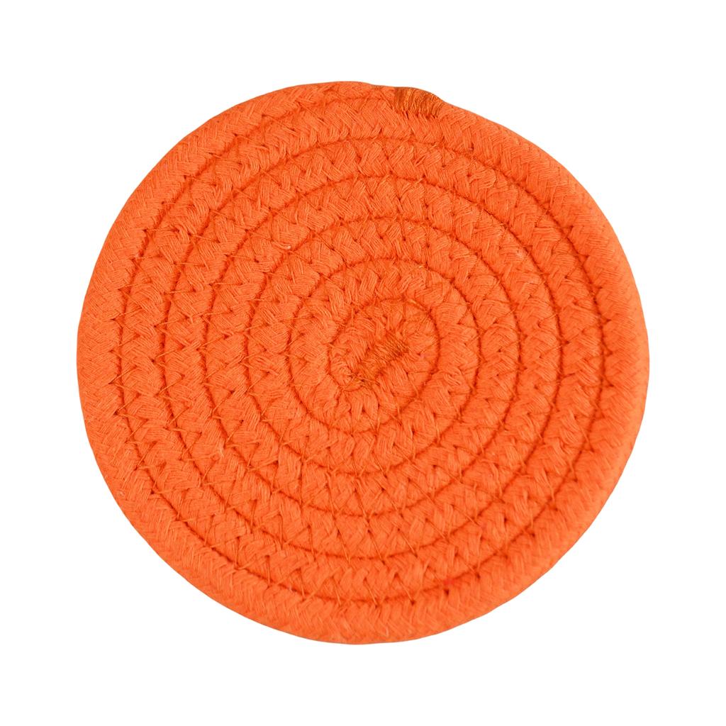 Round Cotton Rope Trivet - Heat Placemat for  Casserole Dishes, Thick Knitted Table Protector