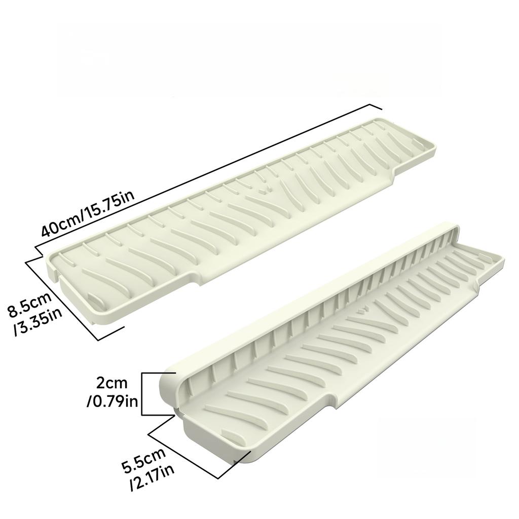 1pc Foldable Silicone Sink Splash Guard Drain Mat, Spill Proof Slope Water Diverter Pad,Ideal for Kitchen and Bathroom Sink Edge