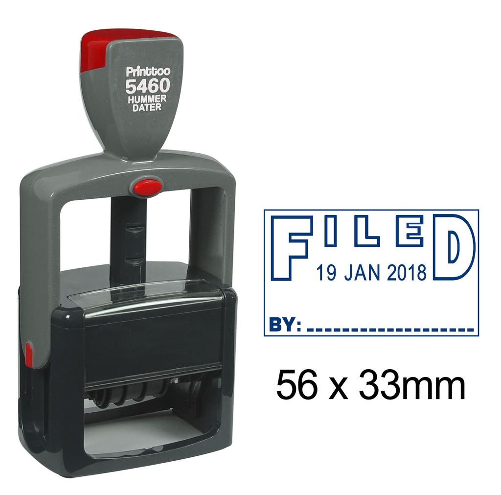Printtoo Office Stationery Heavy Duty Dater Stamp With Filed By Text Date Self Inking Rubber