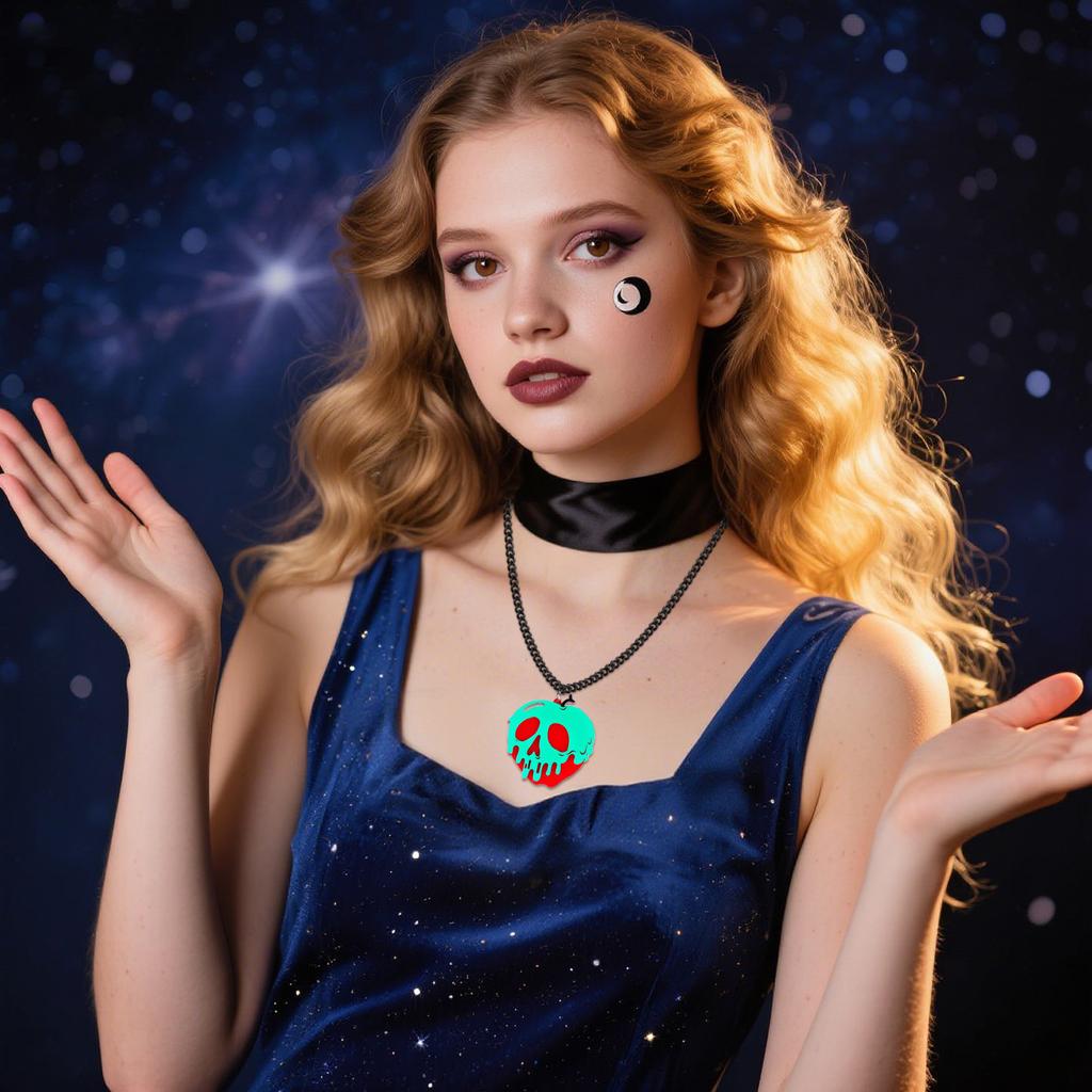 Poison Necklace, Movie Inspired Evil Necklace For Women, Devil Jewelry Cosplay For Halloween Costume, Snow Merch Accessories Gifts