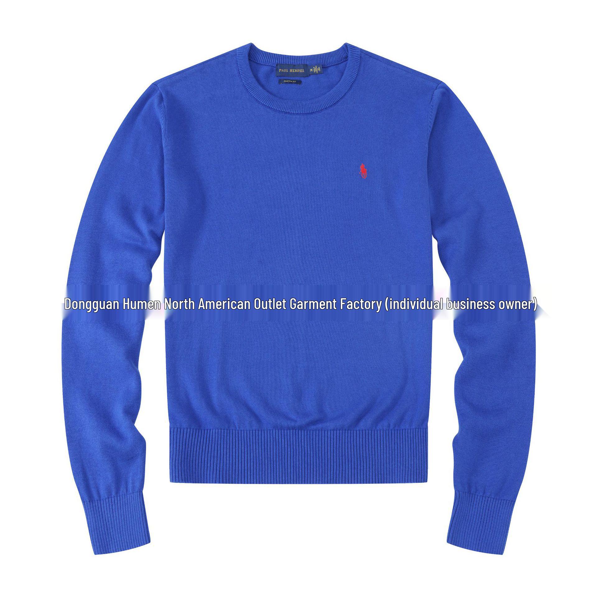 

Men s Slim Fit Cotton Knit Sweater with Little Horse Logo - Autumn/Winter Collection XL синій/кобальтовий