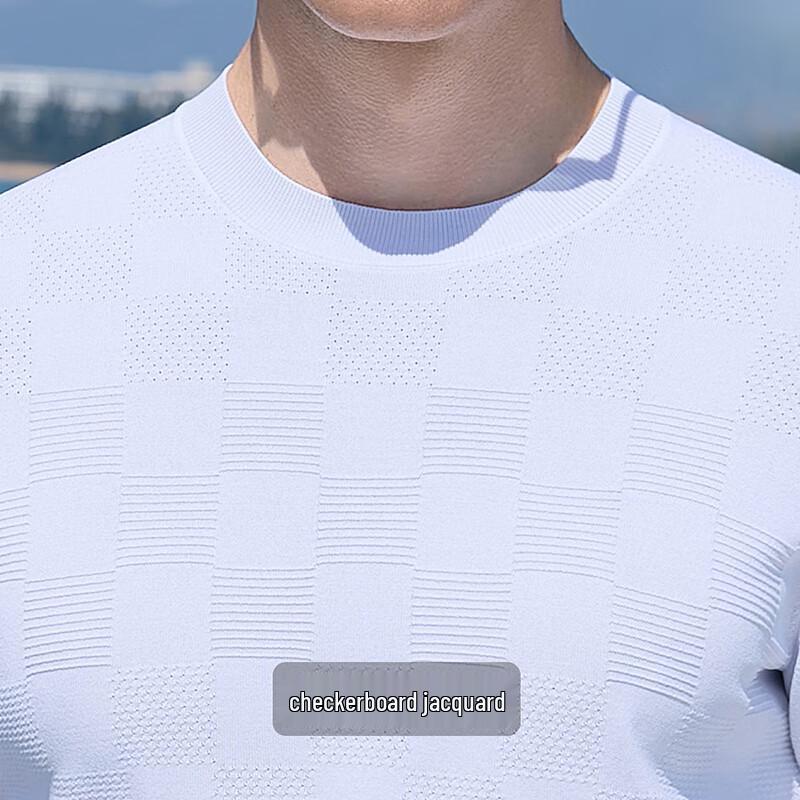 Men's Ice Silk Jacquard Short Sleeve T-Shirt