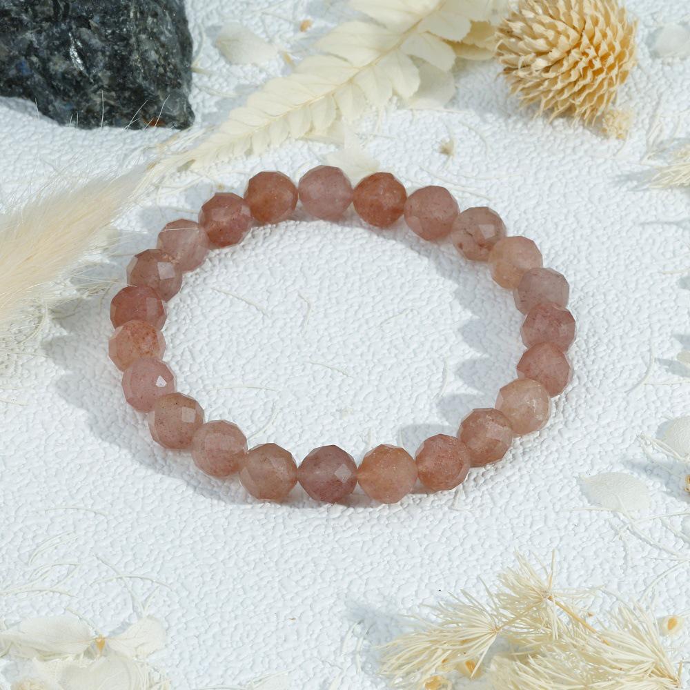 Multi-Color Transparent Crystal Bead Bracelet for Women - Layered French Style Jewelry