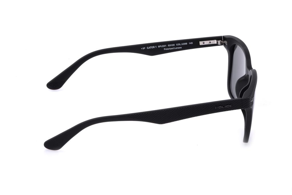 POLICE SPLE01 U28B 52 Polarized Sunglasses for Men: UV Protection, Lightweight, Wellington Style, Matte Black Frame, Polarized Smoke Mirror Blue