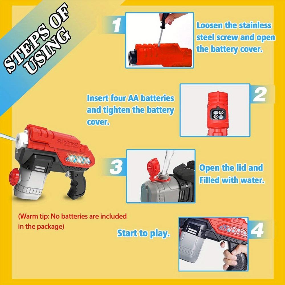 Elektrische Wasserpistole, 300 cc, große Kapazität, automatisches Wasserpistolen-Spielzeug, Sommer-Pool-Party, Strand, Outdoor-Spielzeug